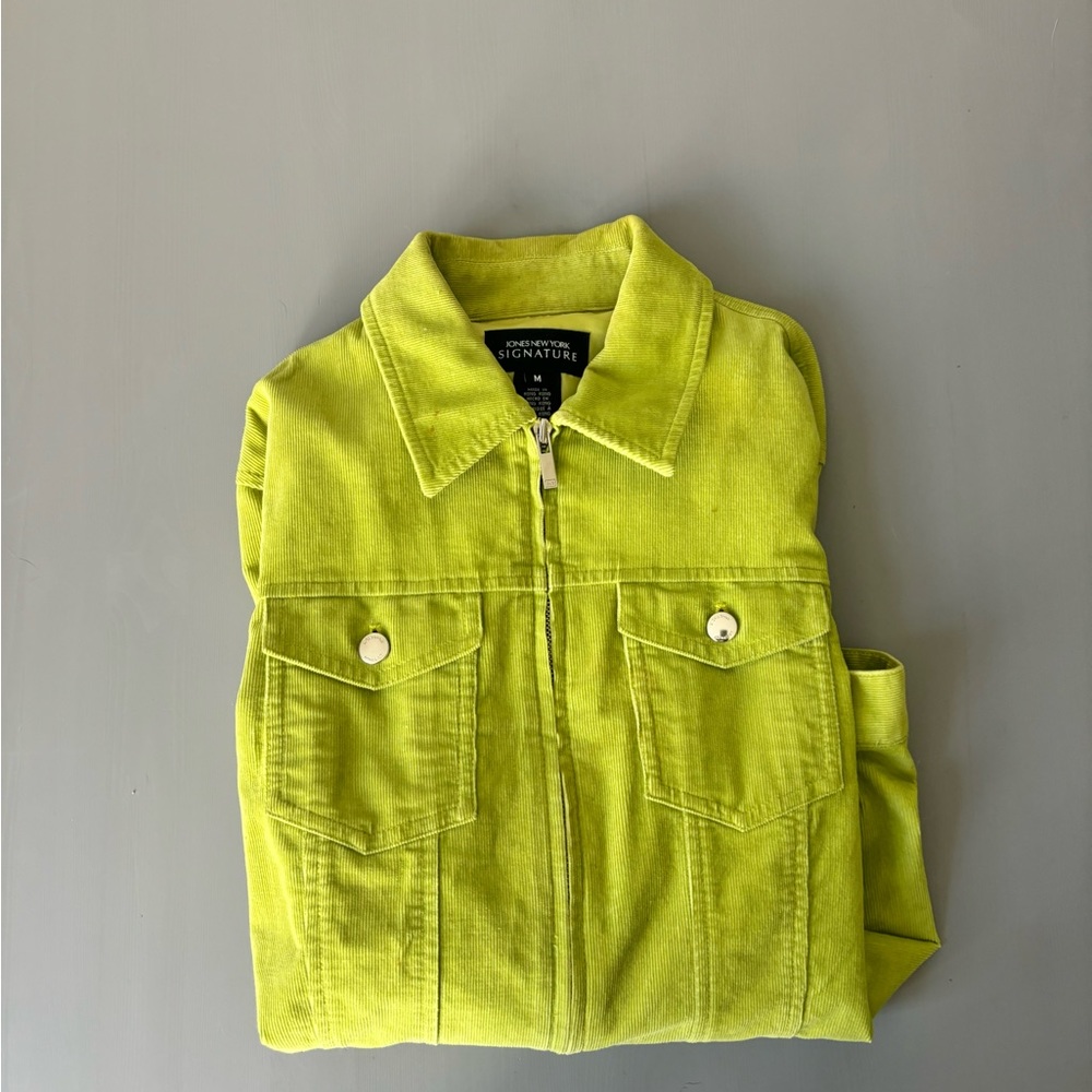 Lime Green Corduroy Jones NY Signature Jacket